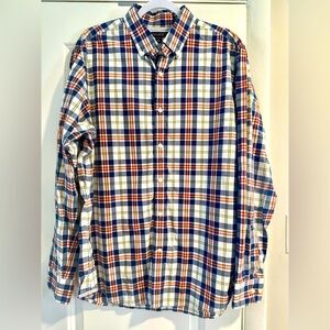 Banana Republic Multicolor Plaid Men's Shirt red blue long sleeve large 16”